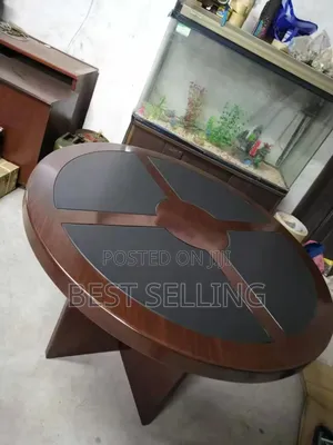 Brown Round Boardroom Table