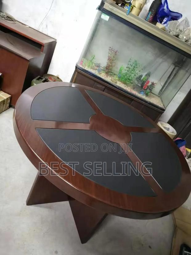 Brown Round Boardroom Table