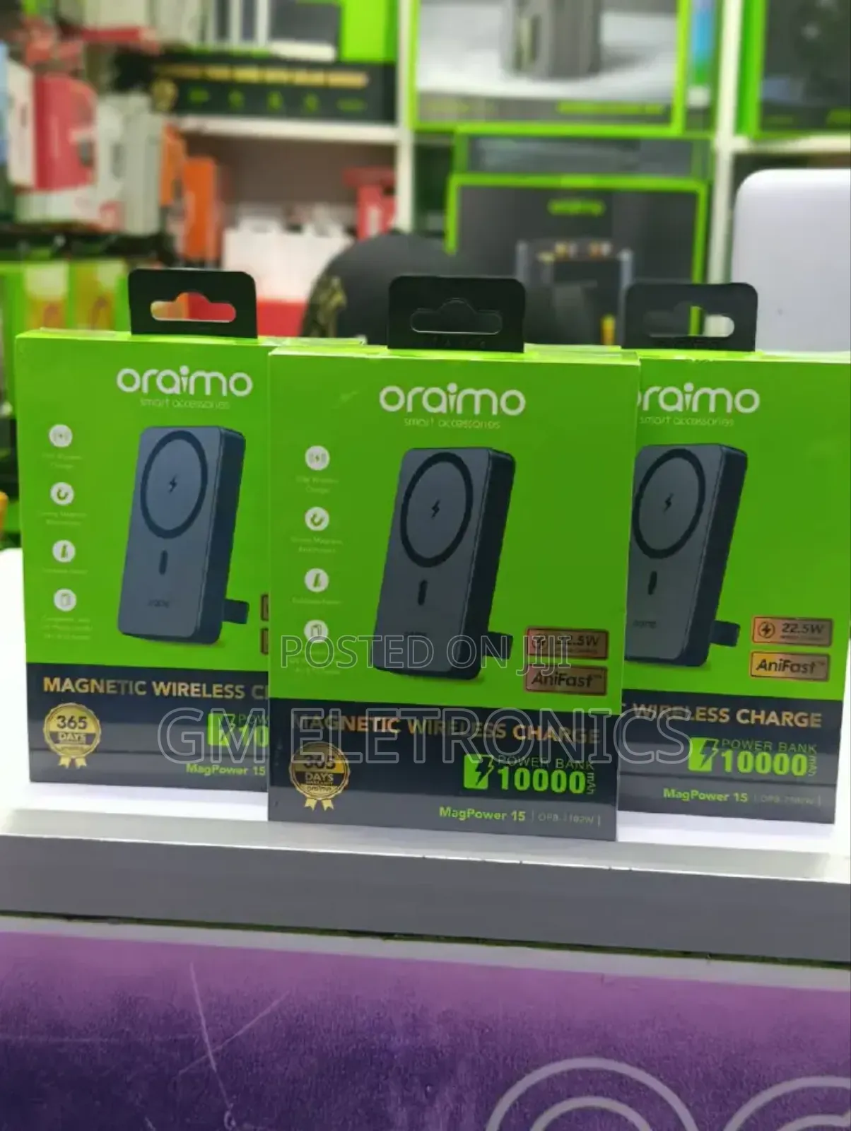Oraimo Mag Power 15 10000mah /15w Wireless 22.5w Wired Power Bank.