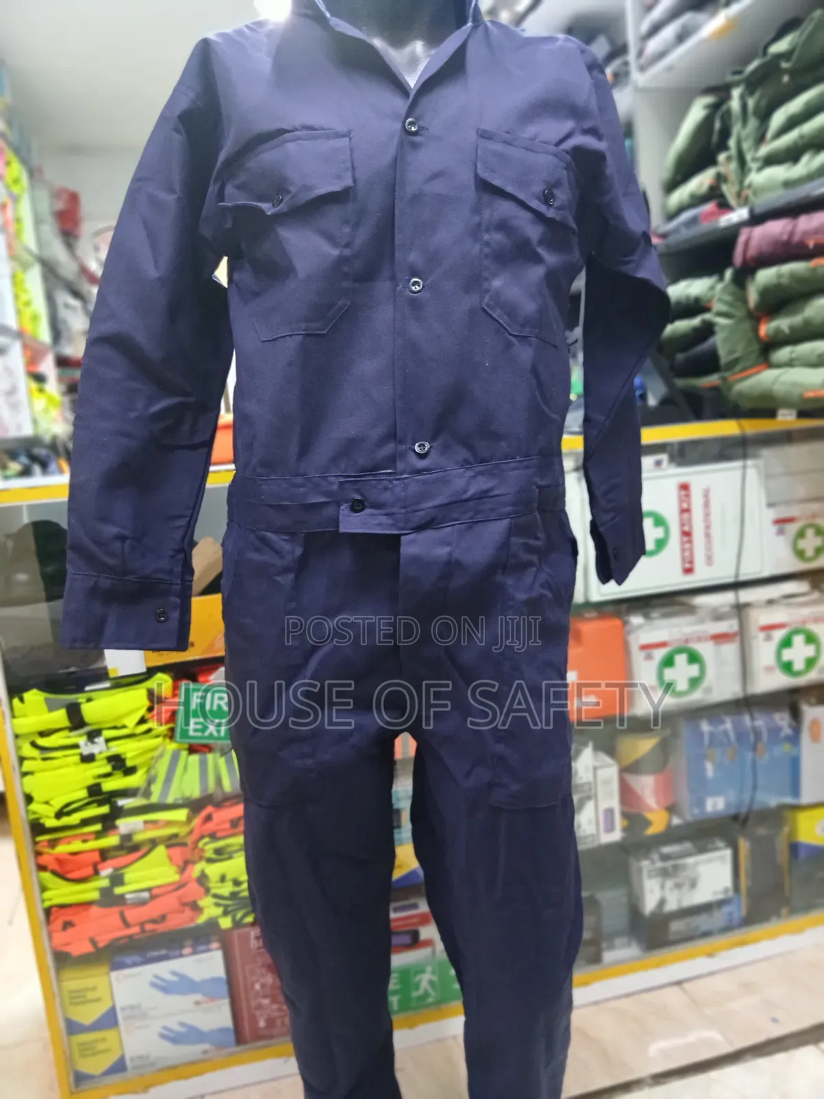 Navy Blue Full Coverage Safety Overall