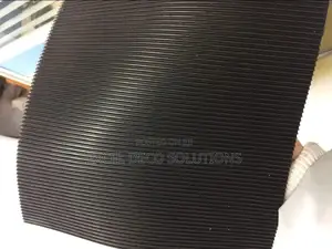 Heavy Gauge Ribbed Rubber Mat – Non-Slip Safety Flooring