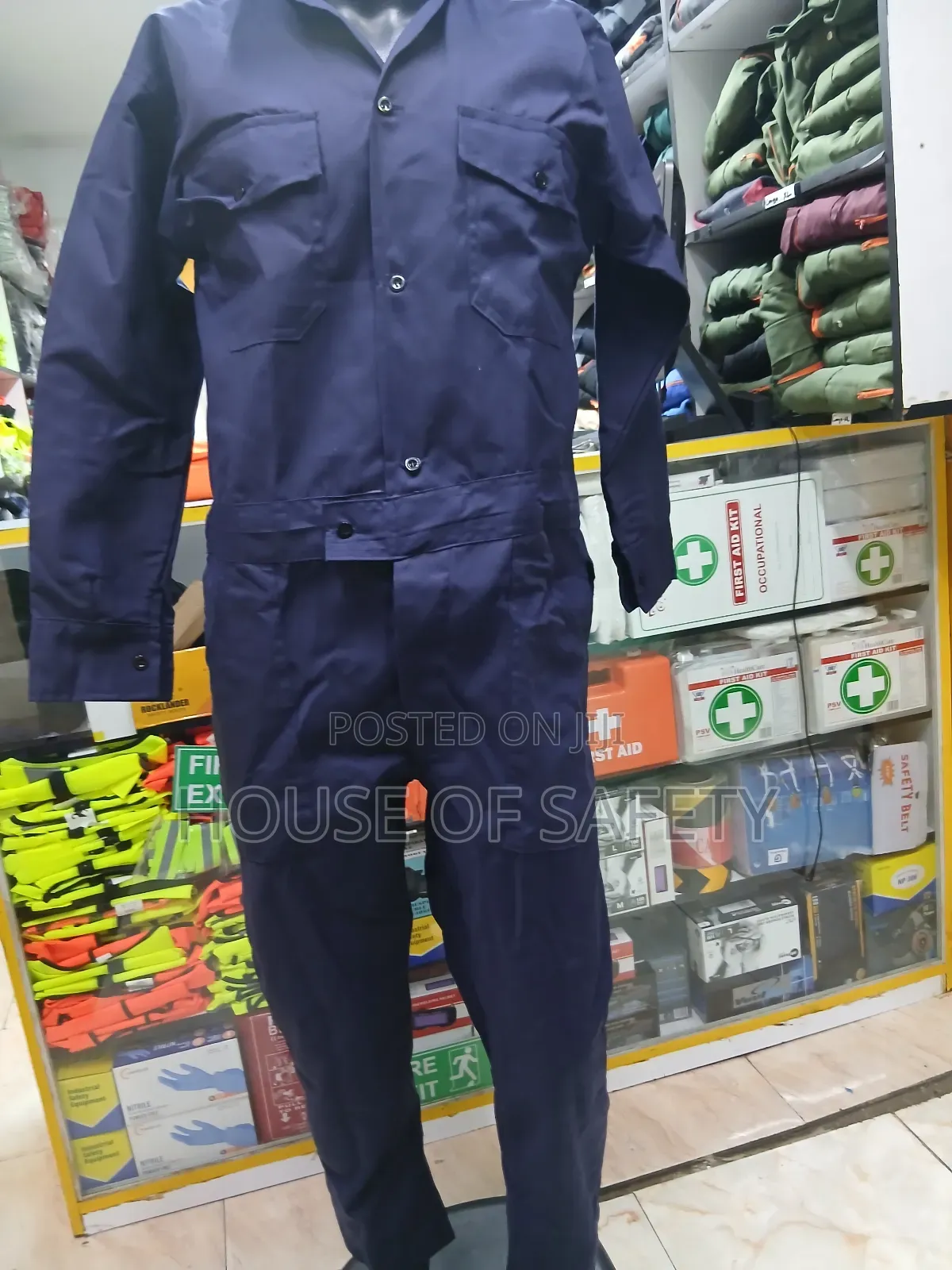 Vibrant Blue Plain Full Face Overall