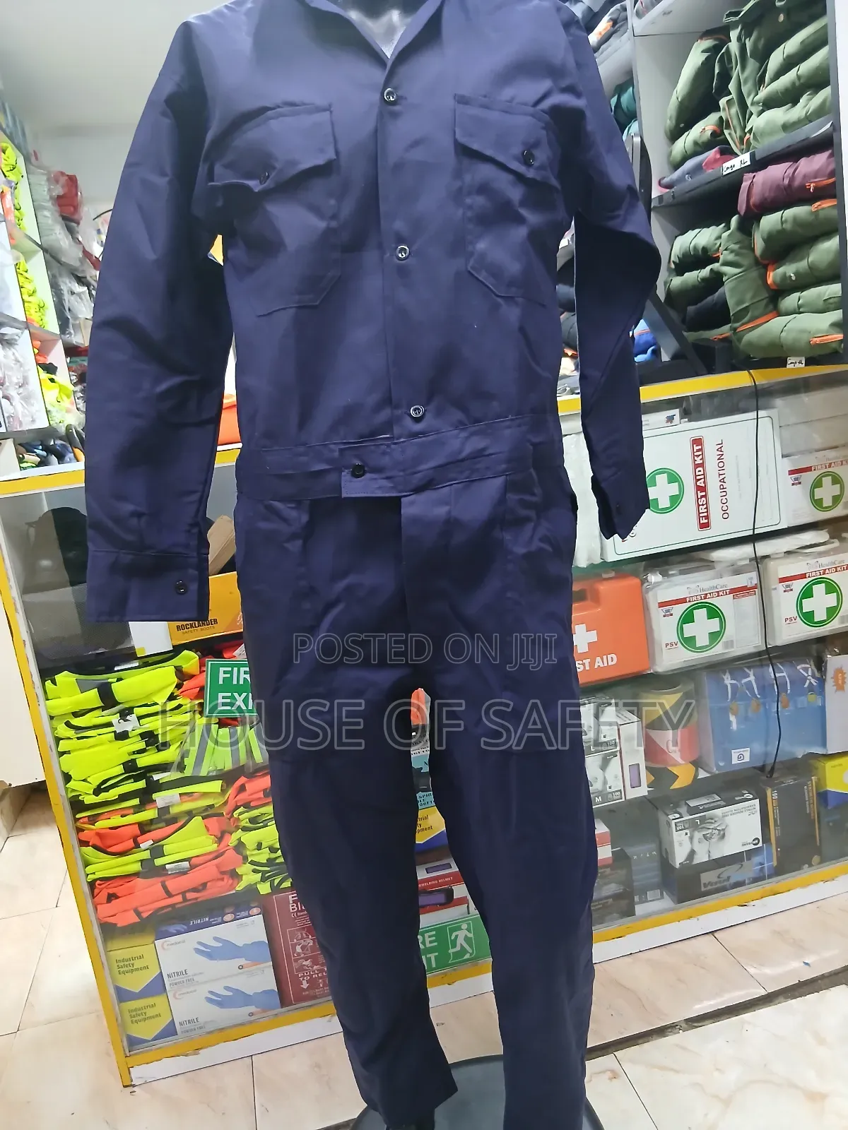 Vibrant Blue Plain Full Face Overall