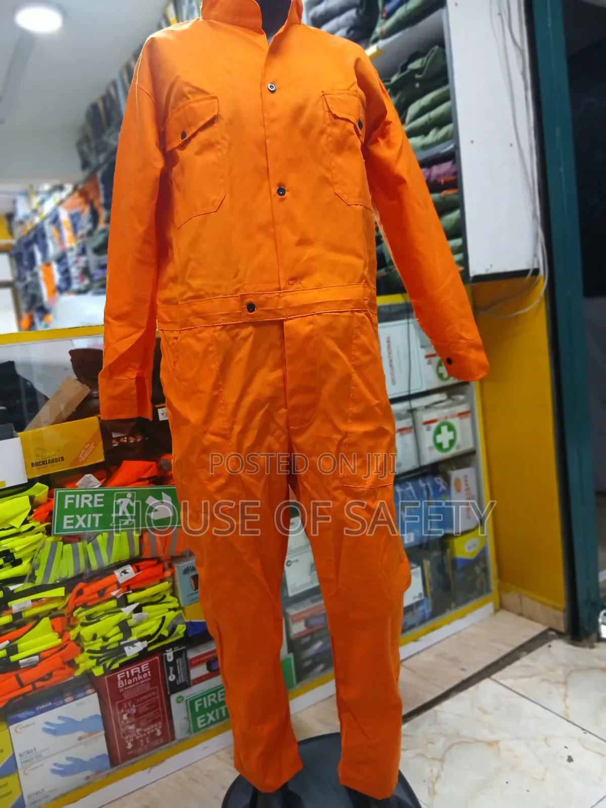 Hidden Buttons Orange Coverall