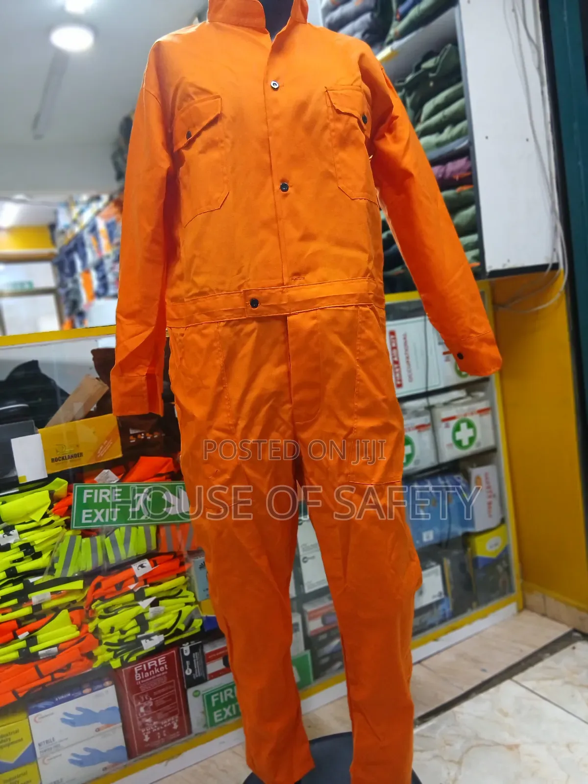 Hidden Buttons Orange Coverall