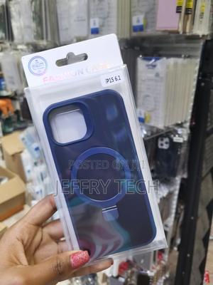 Nitic Clear Matte iPhone 15 Case With Magnetic Invisible Stand - thumbnail 2