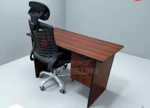 Office Desk and Headrest Chair