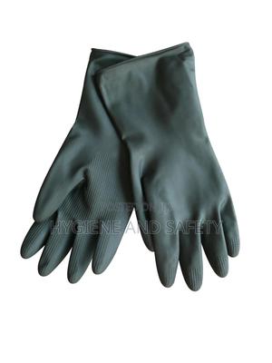 Rubber Cleaning Gloves (Black) - thumbnail 2