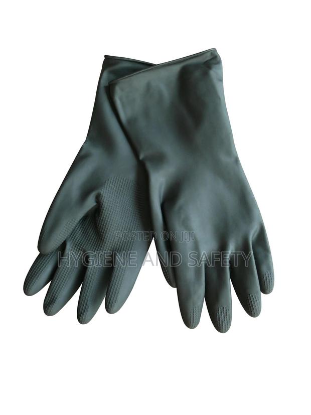 Rubber Cleaning Gloves (Black) - main view