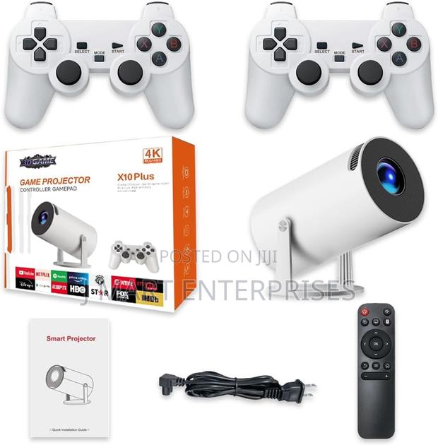 X10 Plus Retro Game Console With Projector, Hd Portable Projector