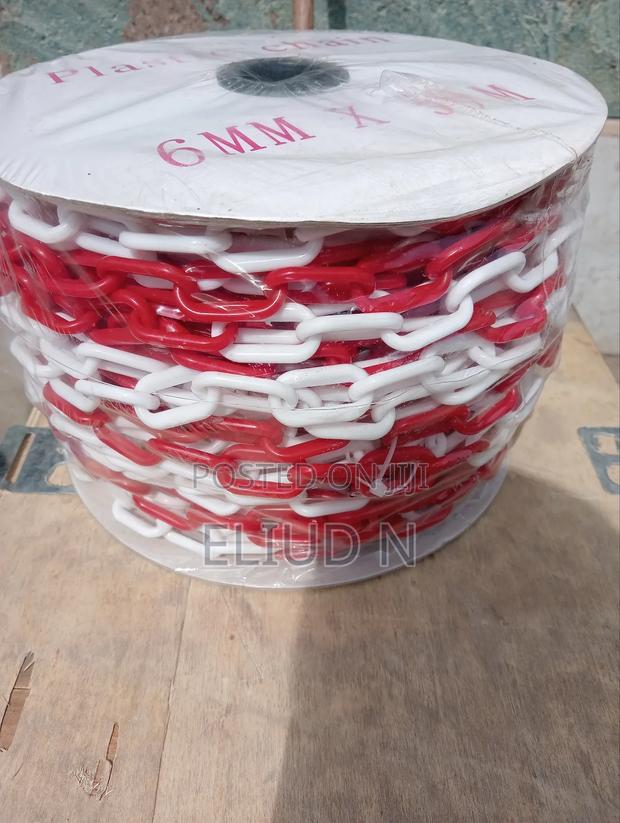 Road Barrier Chain Link Red White
