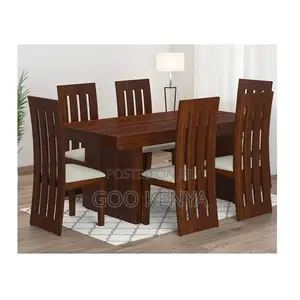 Home Dining Set; 6-Person Premium High-Quality Mahogany Dining Set