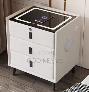 Home Nightstand Cabinet; Modern Solid Wood Smart Bedside With Drawer