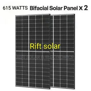 (2) 615 Watts - 49 Volts Bifacial Grade 1 Monocrystalline Solar Panels