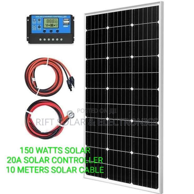 150 Watts Solar Panel - 20a Charge Controller - 10m Pv Solar Cable - main view