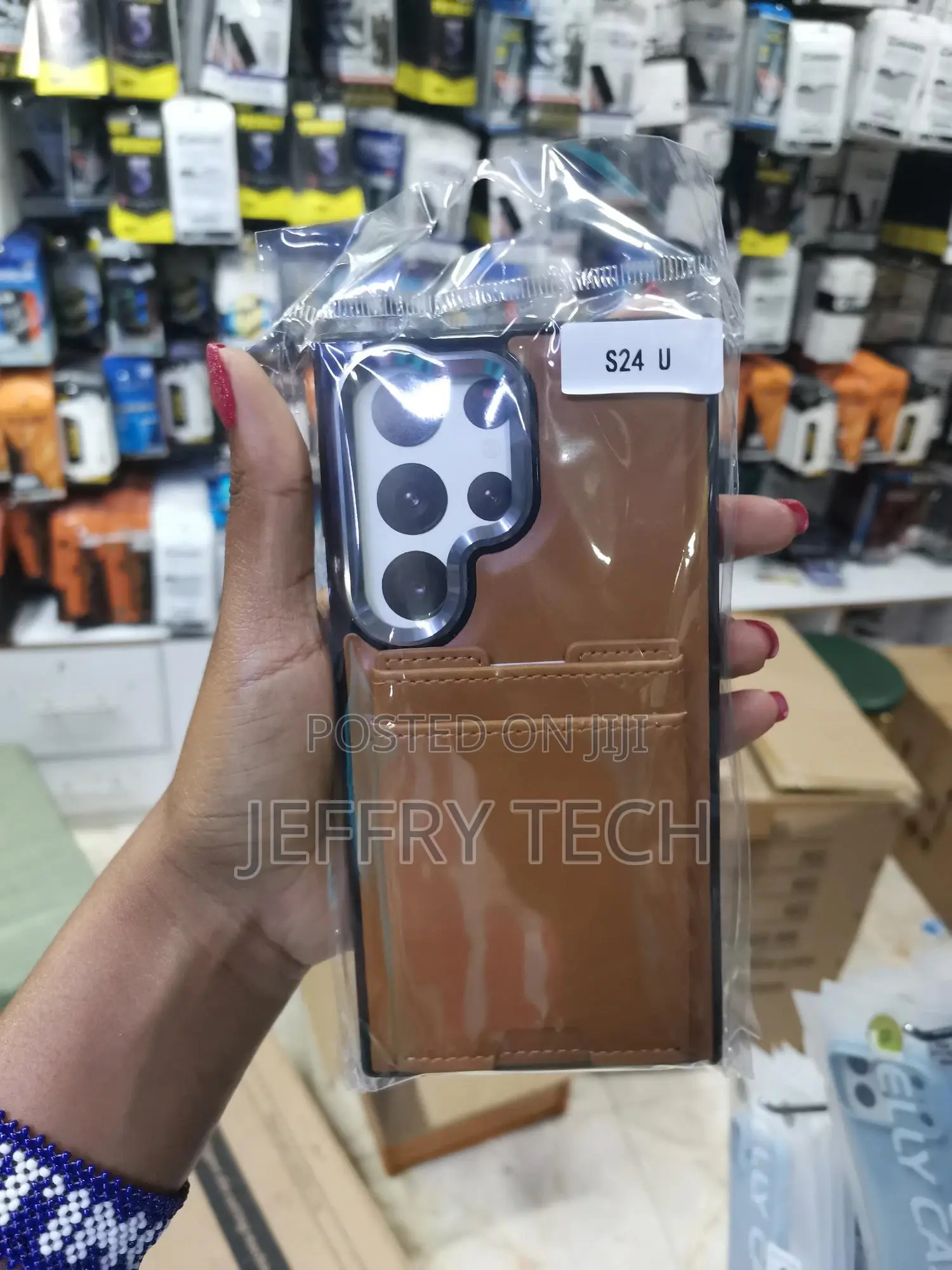 Macsii Card Slots Leather Back Case for Samsung Galaxy S24 Ultra