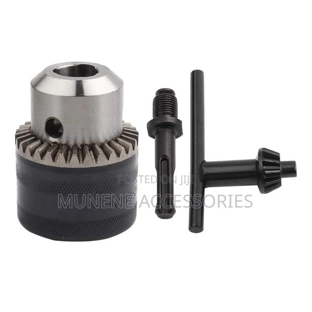 3.0-13mm 1/2 Key Type Drill Chuck Adapter Kit Wit Hammer Round Adapter - thumbnail 2