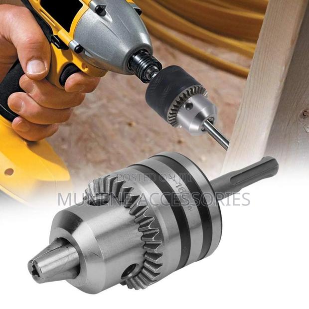 3.0-13mm 1/2 Key Type Drill Chuck Adapter Kit Wit Hammer Round Adapter - thumbnail 4