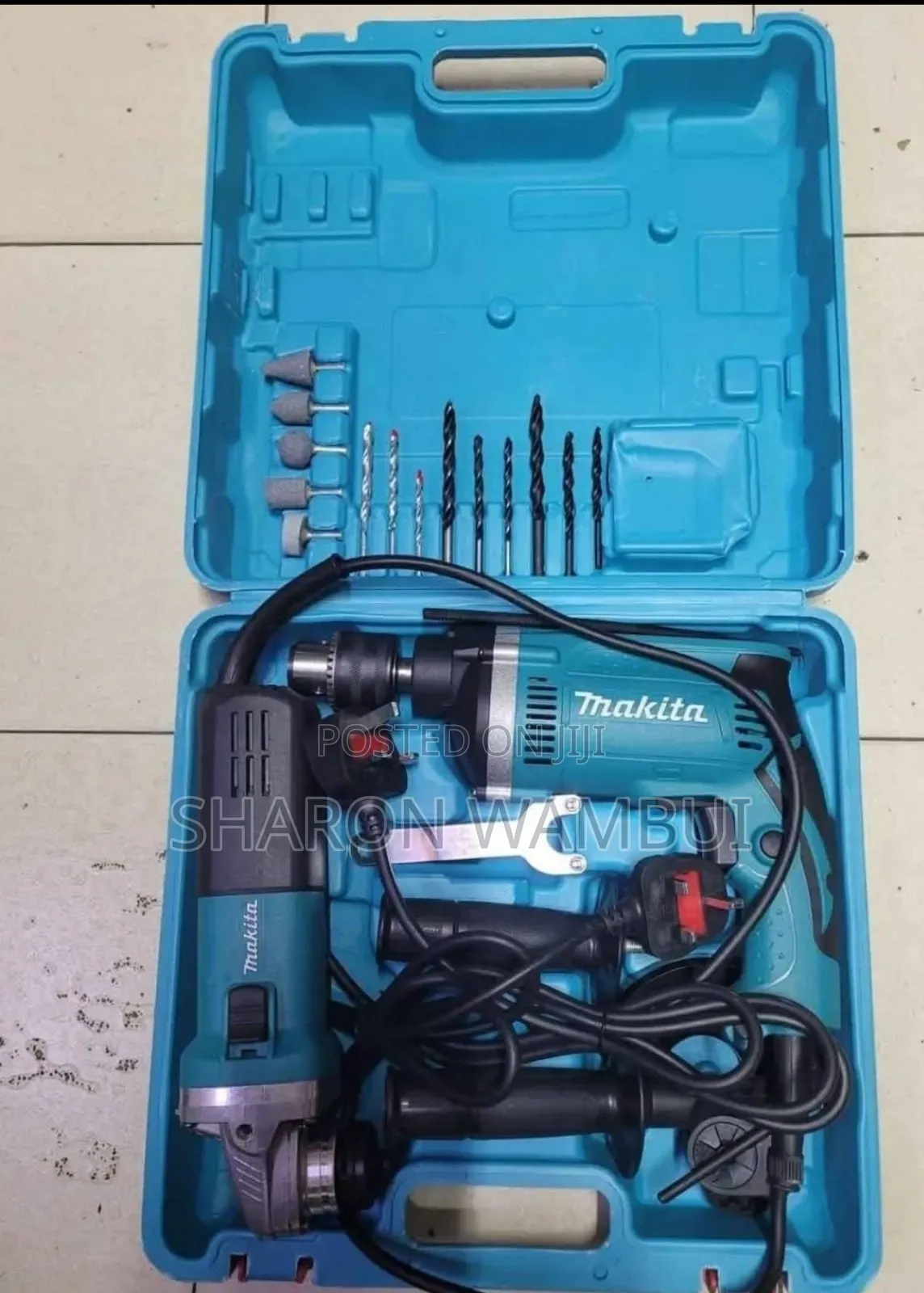 Portable Makita Grinder and Drill Combo Set