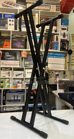 Double Metallic Adjustable Keyboard Stand