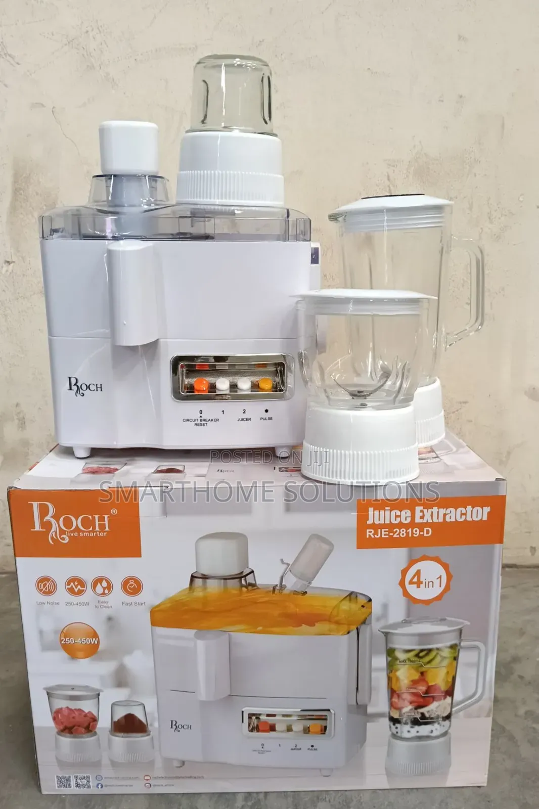 Roch 4 In 1 Juicer -blender-grinder And Mill Food Processor
