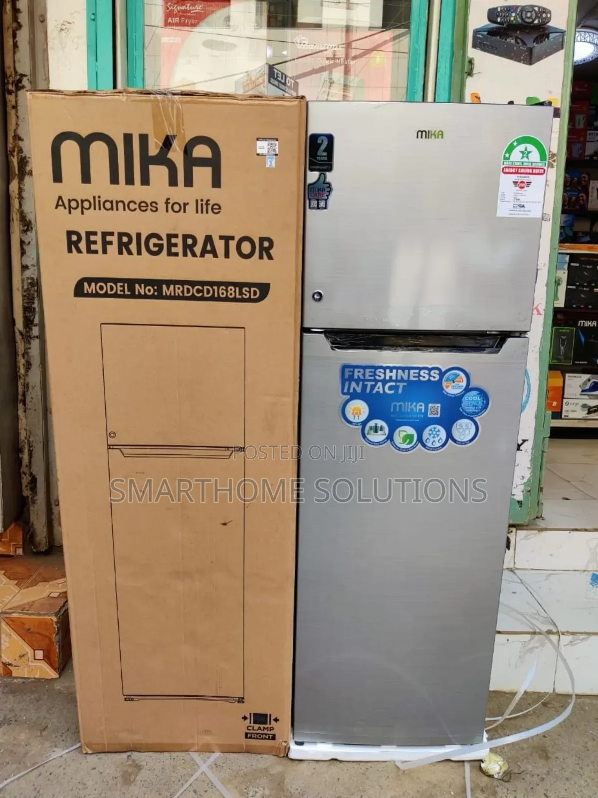 Mika Fridge 168 Litres Direct Cool, Double Door, Silver