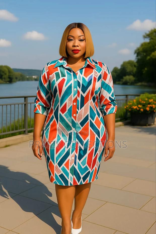 Quality Geometic Shirt Dress - thumbnail 2