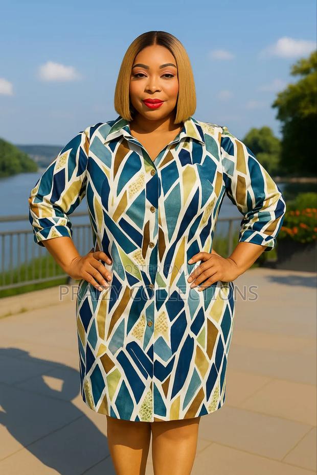 Quality Geometic Shirt Dress - thumbnail 4