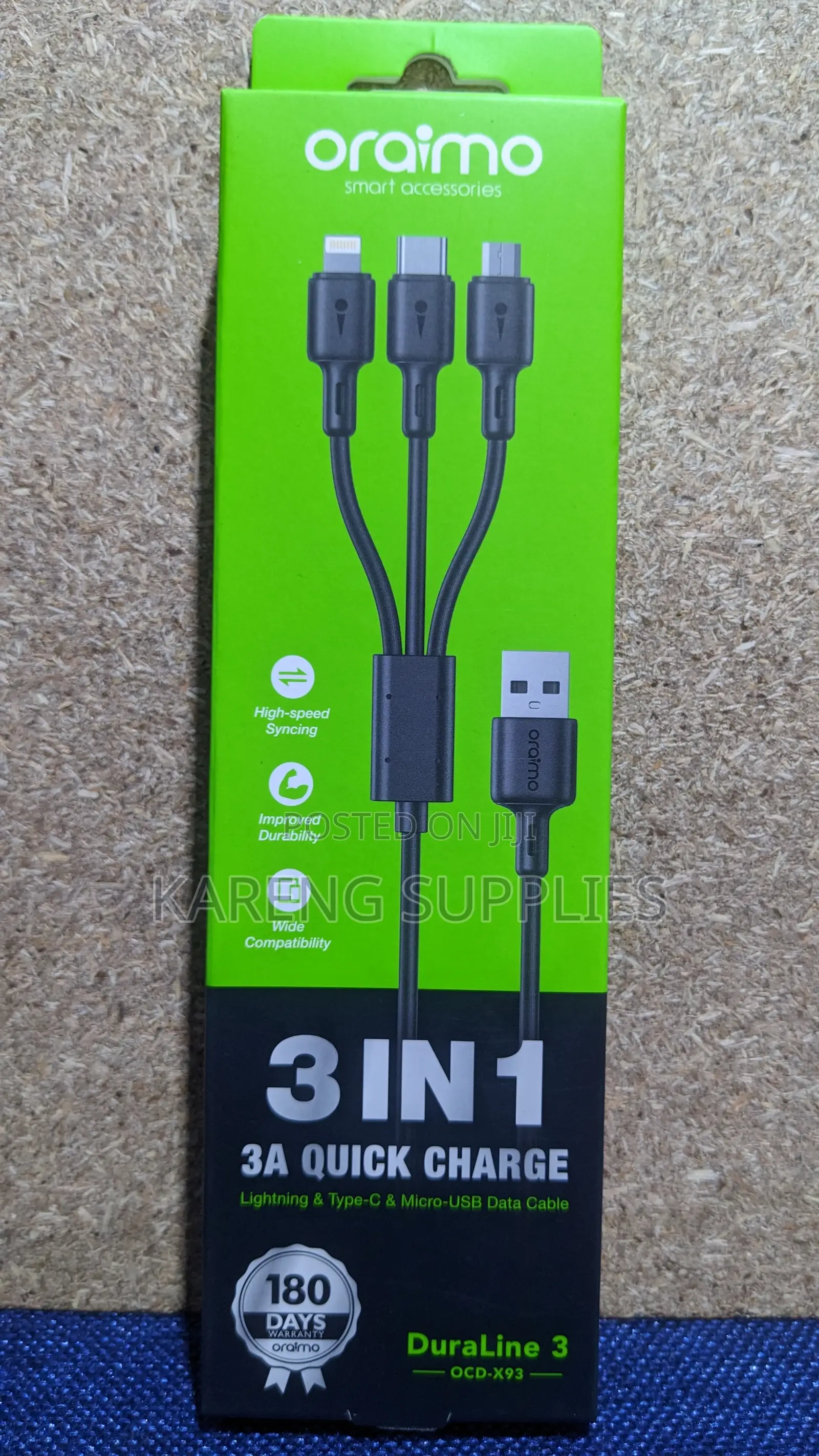 Oraimo 3 in 1 Data Cable (Ocd-X93)