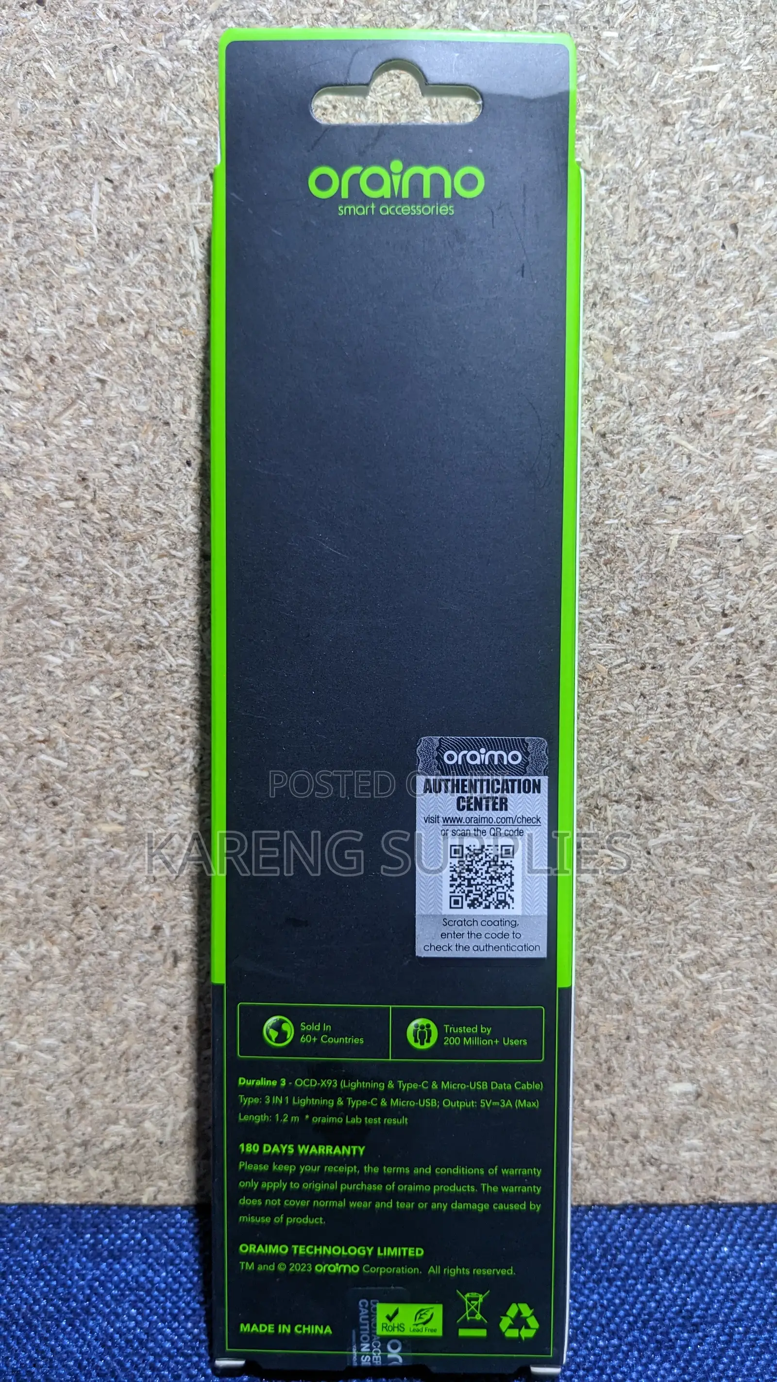 Oraimo 3 in 1 Data Cable (Ocd-X93)