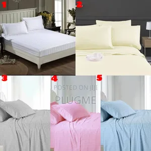 4 in 1 Cotton Stripped Bedsheet 6 by 6