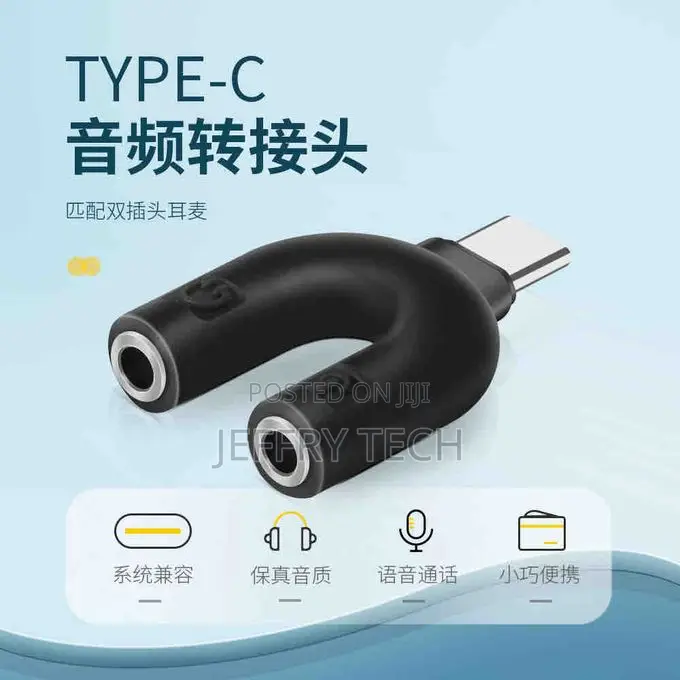 Hd Splitter Typec Audio Splitter for Headphones and Microphones
