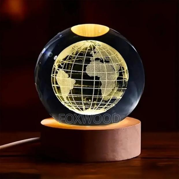 3d Earth Crystal Ball Led Night Lamp. - thumbnail 3