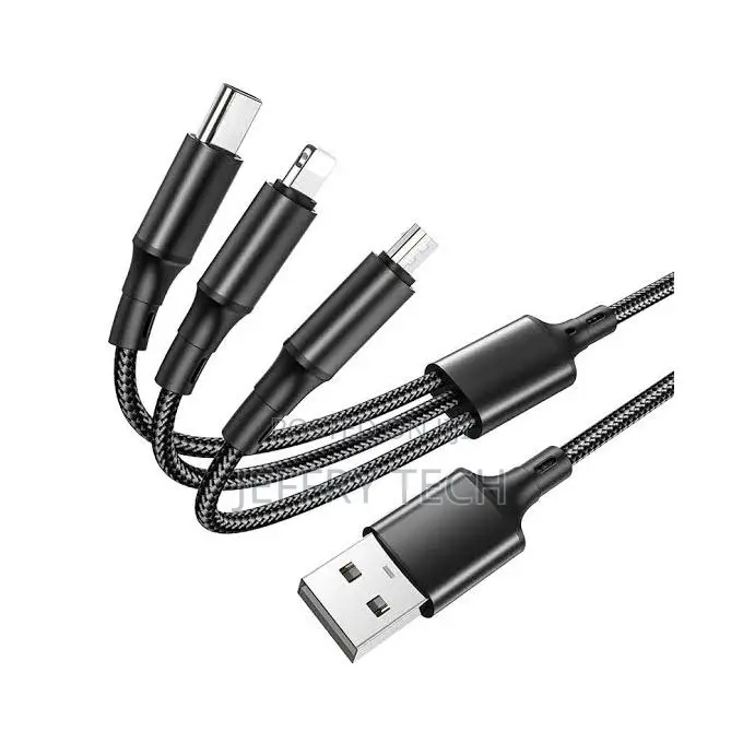 3 in 1 Usb Cable 3in1 Type C, Micro Usb Lightning Ports Cable iPhone