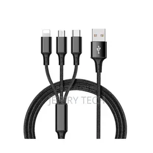 3 in 1 Usb Cable 3in1 Type C, Micro Usb Lightning Ports Cable iPhone