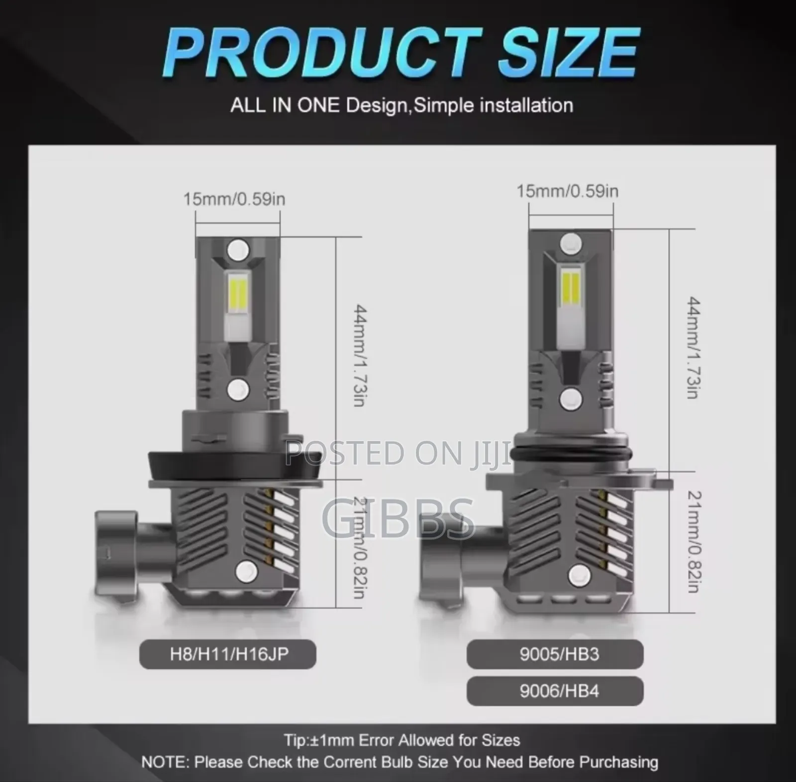 Maxgtrs Led Headlight Bulbs (Size 9005)