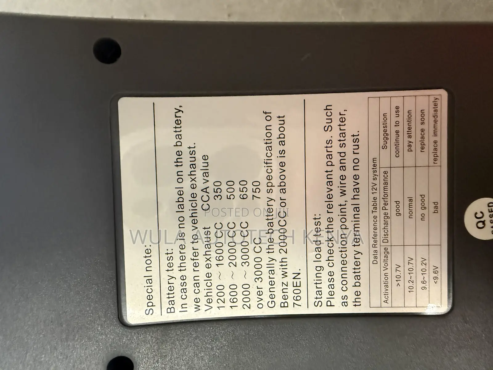 The Vehicle Battery Tester