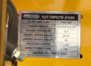 Aico Ap160rh Reversible Plate Compactor 160kg - Honda Gx200 Engine