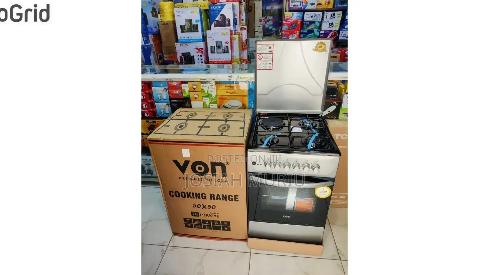 *Von Standing Cooker 3g+1e Electric Oven 50cmx50cm (Vcf503131nfy
)