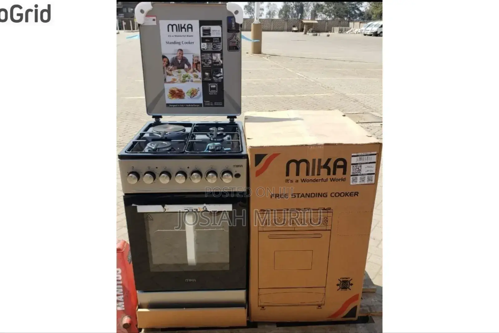Mika Standing Cooker, 50cm X 60 Cm, 3 Gas Burner + 1 Electric Plate