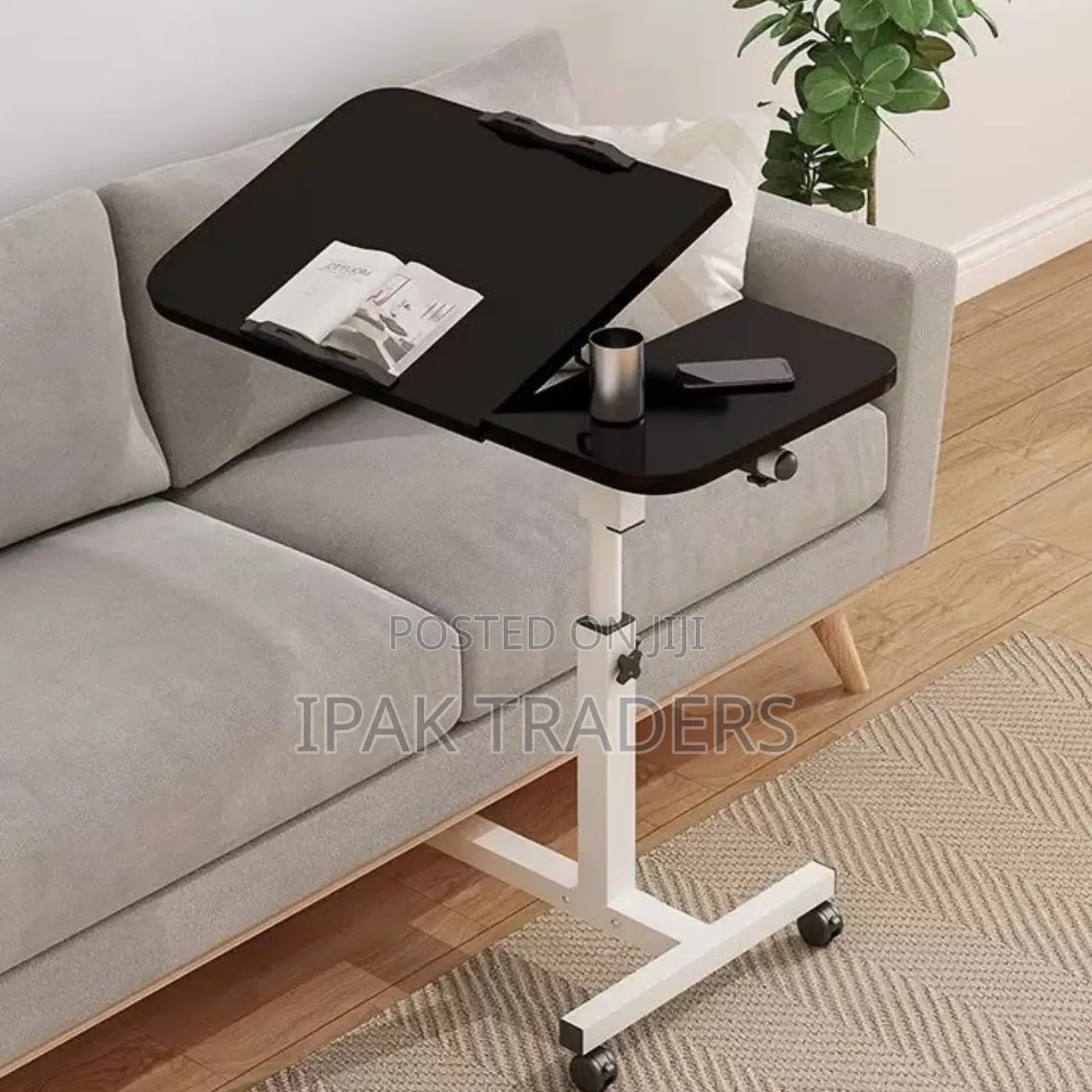 *Adjustable Overbed Laptop Table With Wheels Multi-Purpose Rolling