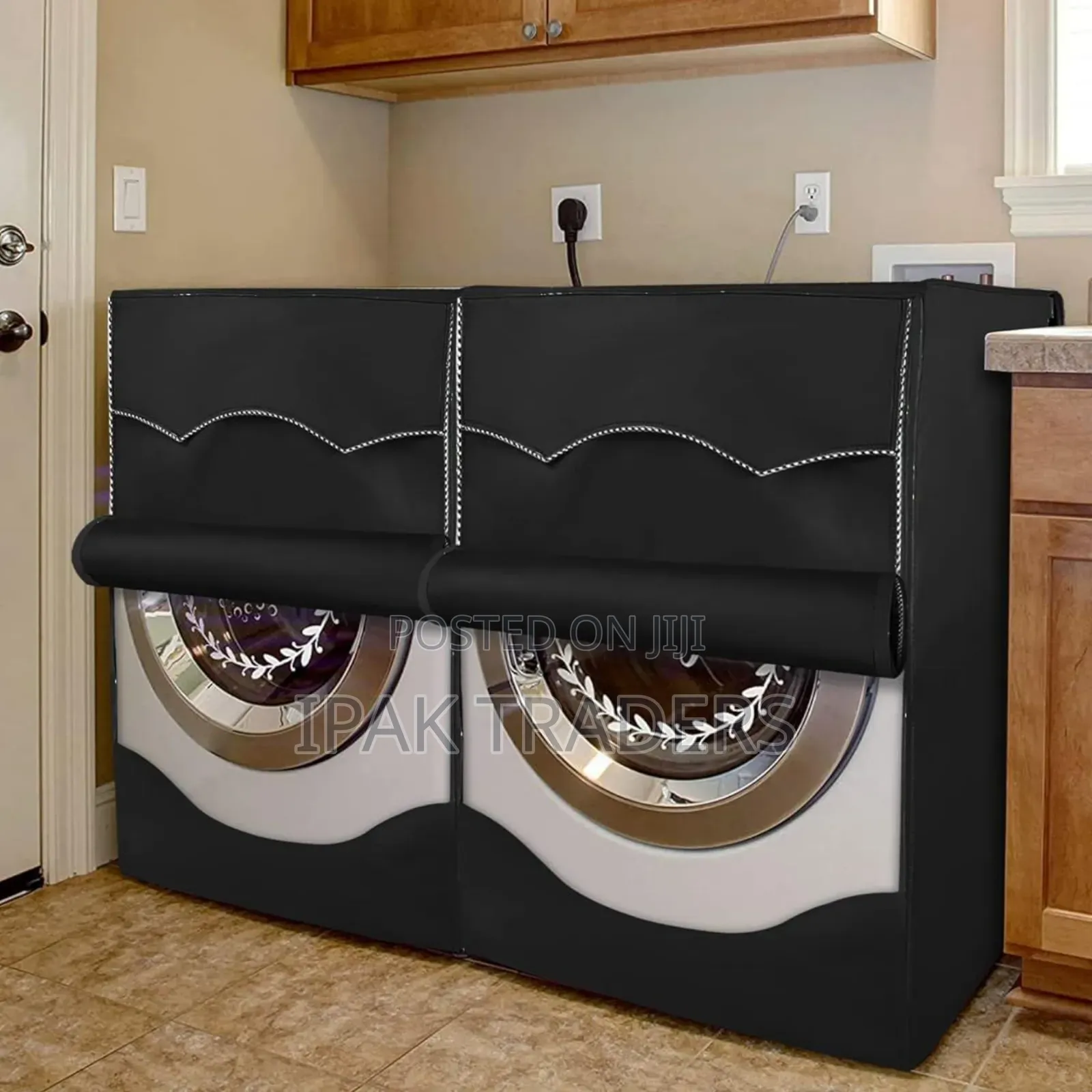 Front Load Washing Machine Cover Black
