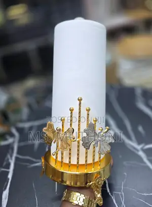 Gold-Toned Metal Freestanding Paper Towel Holder With Butterfly Motifs