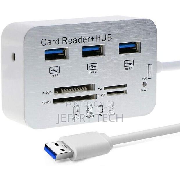 3 Port Usb 3.0 Hub With Card Reader Ms Sd M2 Tf Multi-in-1 Memory Ada - thumbnail 3