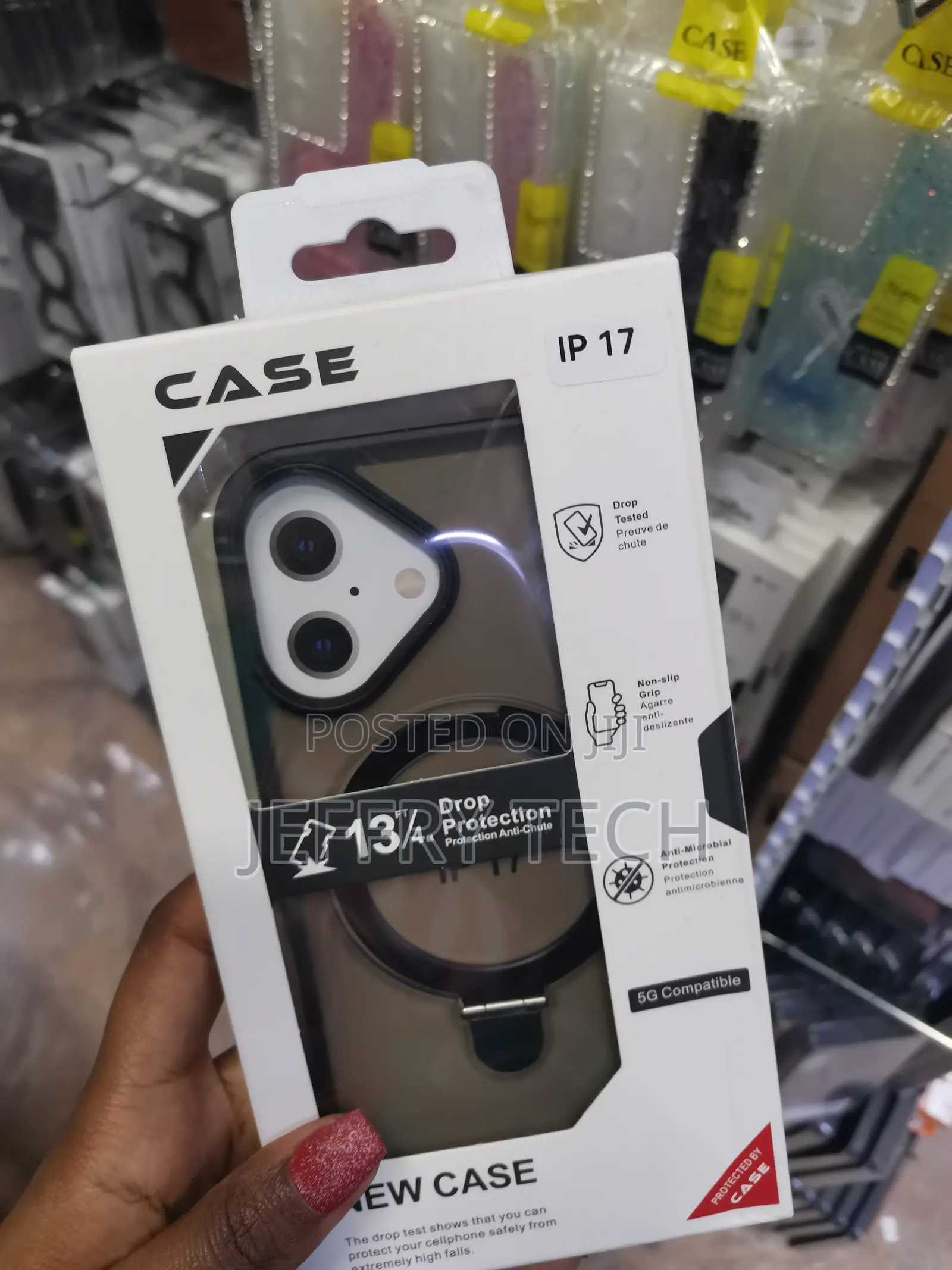 Rollbax Magnetic Clear for iPhone 17 Case With Invisible Stand
