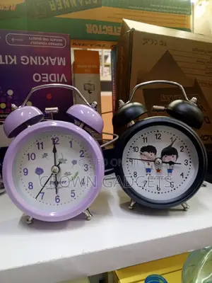 Cute Cartoon Twin-Bell Alarm Clock for Kids | Loud Metal Analog Clock