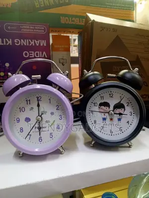 Cute Cartoon Twin-Bell Alarm Clock for Kids | Loud Metal Analog Clock