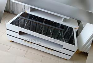 Executive White Coffee Table - Genuine Marble Top - main view