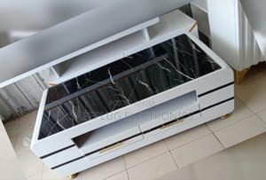 Coffee Table: White Base + Italian Marble Top - main view