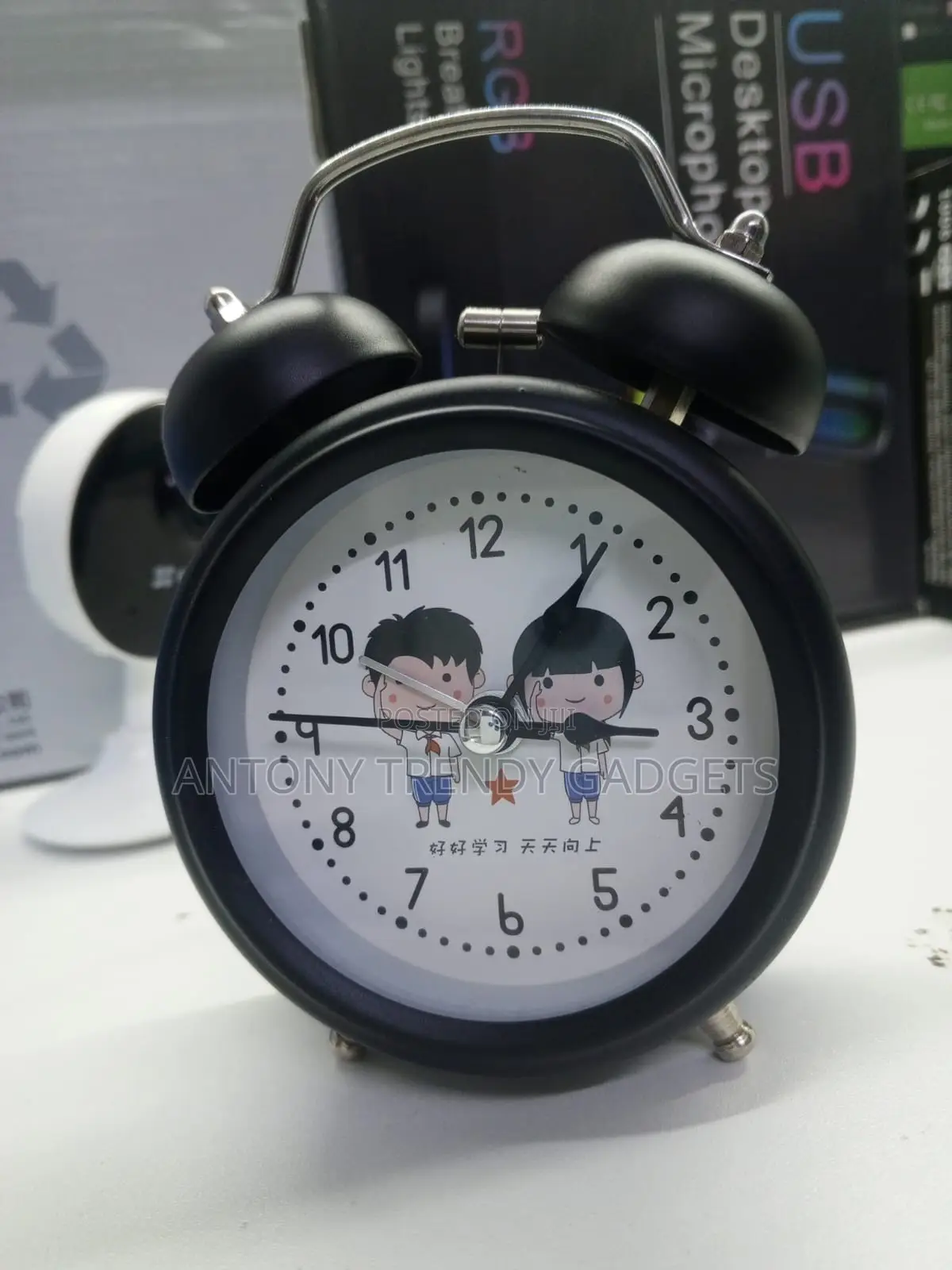 Cute Cartoon Twin-bell Alarm Clock For Kids – Loud & Non-ticking